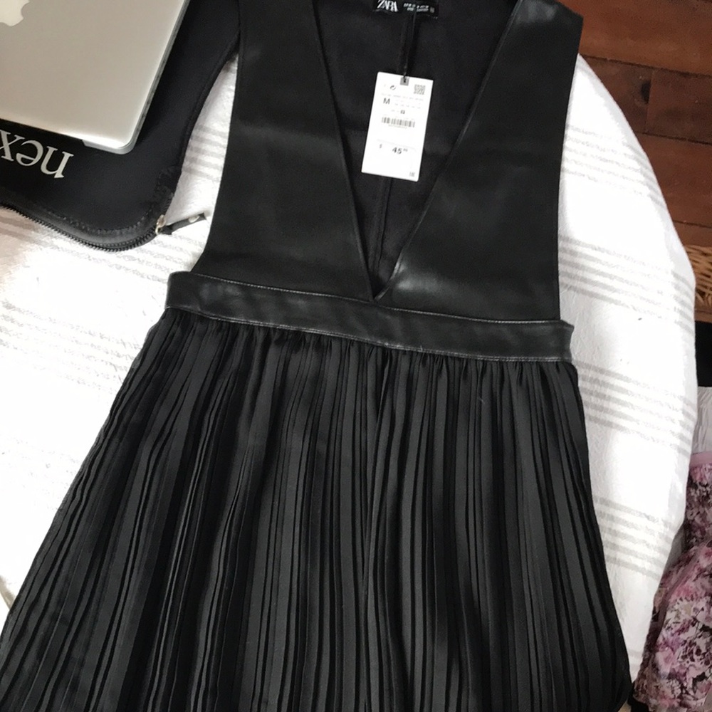 Zara plunging black dress